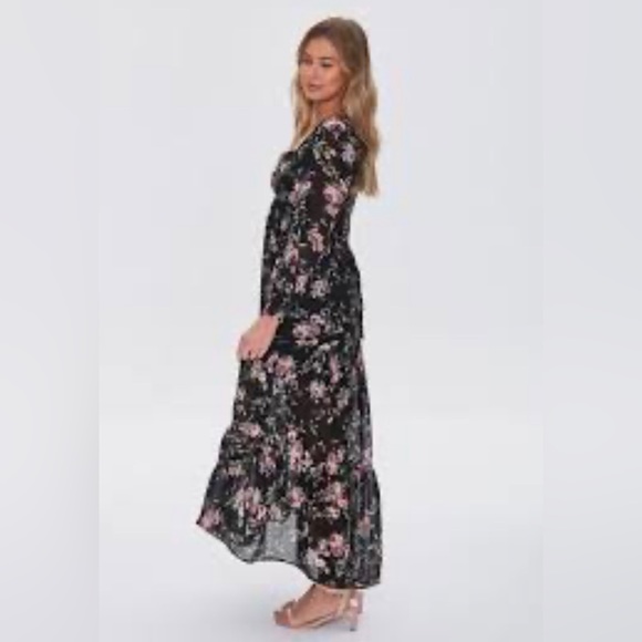 Forever 21 Floral Print Maxi Dress - Size M - Picture 3 of 10